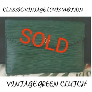 CLASSIC VINTAGE LOUIS VUITTON GREEN CLUTCH
